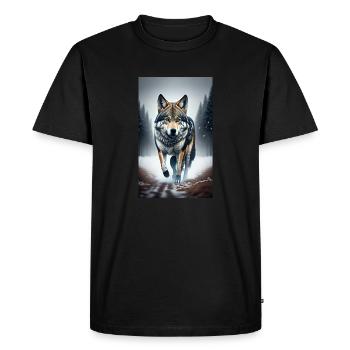 Wolf | Predator | Dog | Mystical - Men's Premium Organic T-Shirt - black - Front - Nico (187cm)