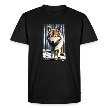 Wolf | Predator | Dog | Mystical - Men's Premium Organic T-Shirt - black - Front - Nico (187cm)