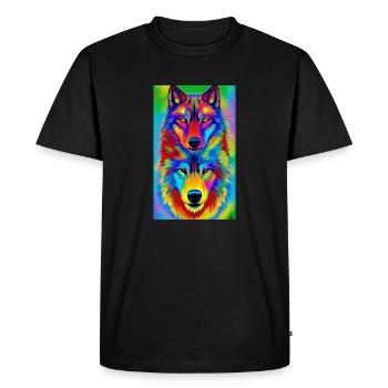 Wolf | Predator | Dog | Mystical - Men's Premium Organic T-Shirt - black - Front - Nico (187cm)