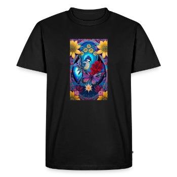 Flowers | Birds | Nature | Butterfly | Floral - Men's Premium Organic T-Shirt - black - Front - Nico (187cm)