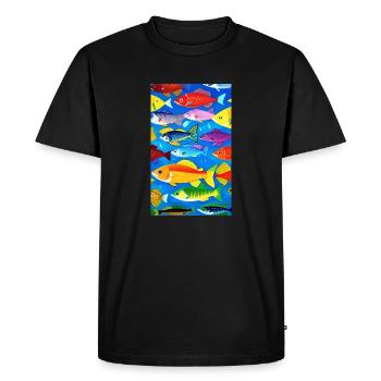 Fish | Pattern | Fish Patterns | Angler - Men's Premium Organic T-Shirt - black - Front - Nico (187cm)
