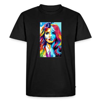 Femme | Visage | Filles | Anime - T-shirt Premium bio Homme - noir - Devant - Nico (187cm)