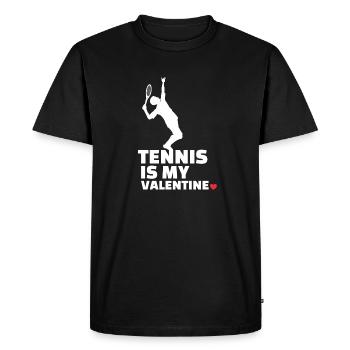 J’adore le tennis élégant - T-shirt Premium bio Homme - noir - Devant - Nico (187cm)