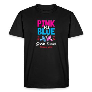 Pink or Blue Great Auntie Loves You Gender Reveal - Men's Premium Organic T-Shirt - black - Front - Nico (187cm)