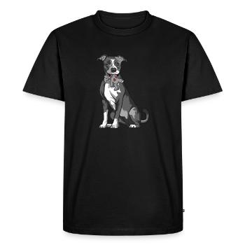 American Staffordshire Bull Terrier Staffy Dog - Men's Premium Organic T-Shirt - black - Front - Nico (187cm)