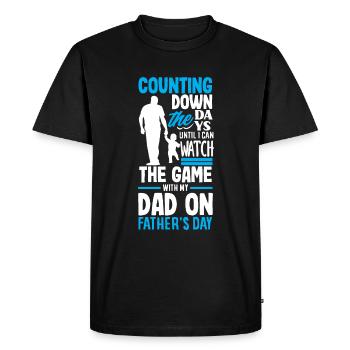 Compte à rebours des jours de la fête des pères - T-shirt Premium bio Homme - noir - Devant - Nico (187cm)