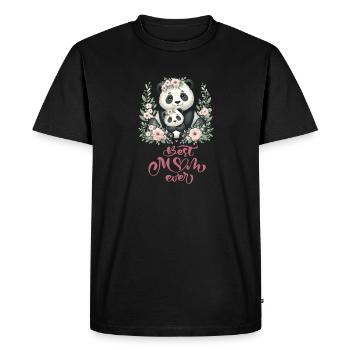 Best Mom Ever Panda Lover Floral Wreath I Mom - Men's Premium Organic T-Shirt - black - Front - Nico (187cm)