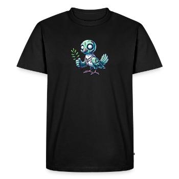 Undead Peace Dove Zombie Friedenstaube - Men's Premium Organic T-Shirt - black - Front - Nico (187cm)
