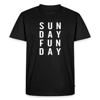 Sunday Funday : Adoptez l’ambiance du week-end - T-shirt Premium bio Homme - noir - Devant - Nico (187cm)