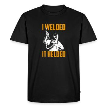 I Welded It Helded Welder Gift - Men's Premium Organic T-Shirt - black - Front - Nico (187cm)