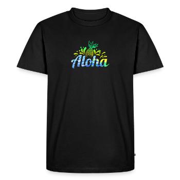 Hawaï Aloha Plage Ananas cadeau pour l’été - T-shirt Premium bio Homme - noir - Devant - Nico (187cm)
