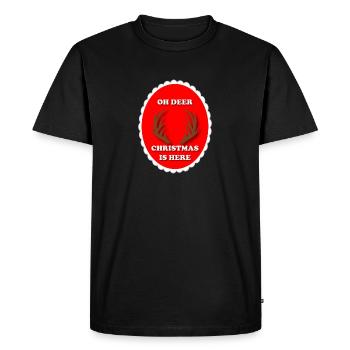 Oh Cerf Noël - T-shirt Premium bio Homme - noir - Devant - Nico (187cm)