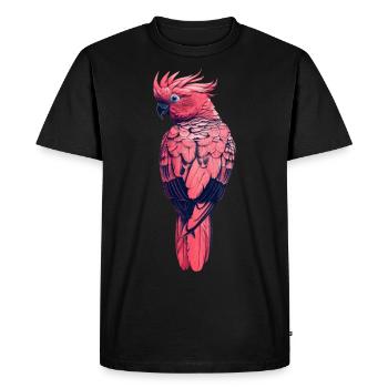 Perroquet rétro vintage rose - T-shirt Premium bio Homme - noir - Devant - Nico (187cm)