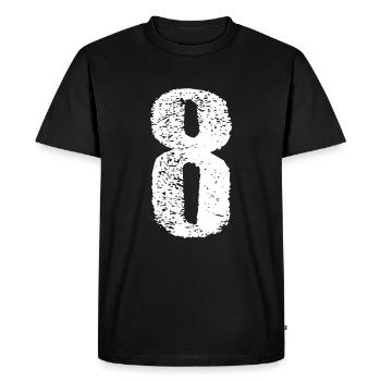 8 nombre vintage - T-shirt Premium bio Homme - noir - Devant - Nico (187cm)