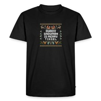 Christmas Santa's Here Jolly Elf Oh Oh Oh - Men's Premium Organic T-Shirt - black - Front - Nico (187cm)