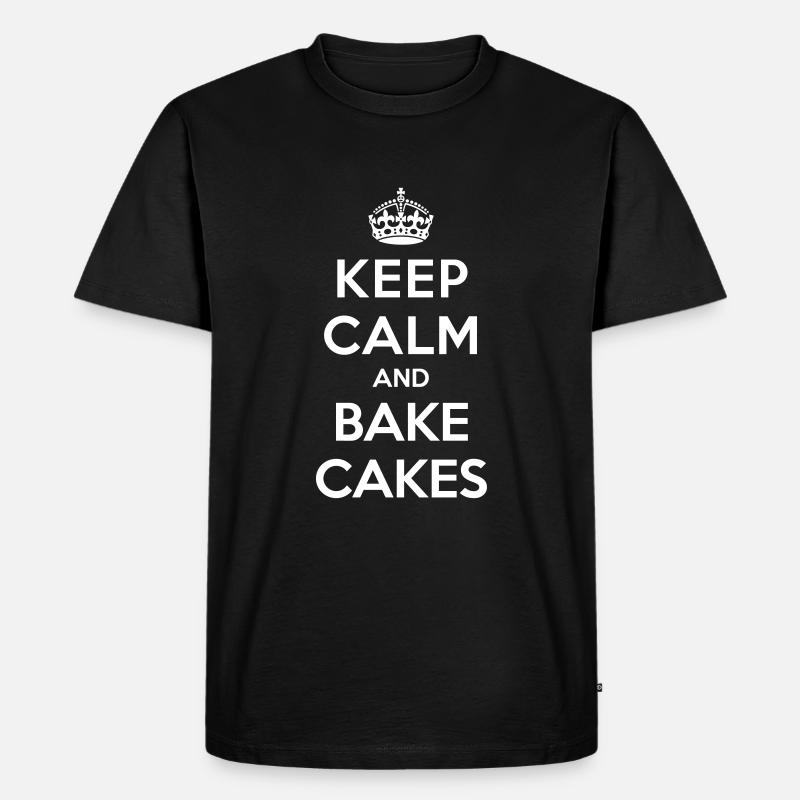 Keep calm and bake cakes - Männer Premium Bio T-Shirt - Schwarz