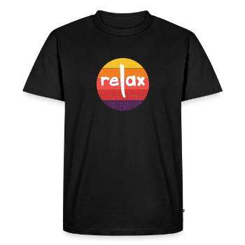 relax, relaxation, well-being, relax, yoga - Men's Premium Organic T-Shirt - black - Front - Nico (187cm)