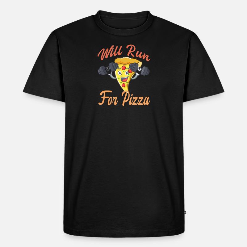 "Will Run For Pizza" - Männer Premium Bio T-Shirt - undefined