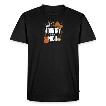 Country Music T-shirt, chapeau de cow-boy guitare country - T-shirt Premium bio Homme - noir - Devant - Nico (187cm)