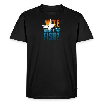 Gift with fishing offer | WTF? Where is The Fish - Men's Premium Organic T-Shirt - black - Front - Nico (187cm)