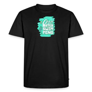 Open Water Swimming Gift for a Swimmer - Men's Premium Organic T-Shirt - black - Front - Nico (187cm)