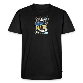 Funny coding gift for a programmer - Men's Premium Organic T-Shirt - black - Front - Nico (187cm)