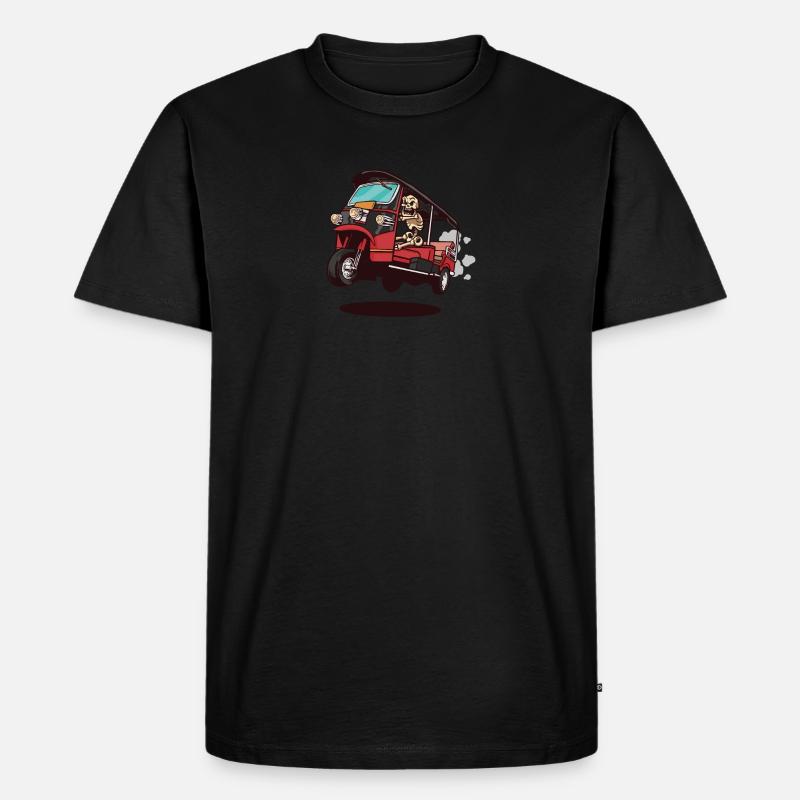 RICKSHAW SKELETON - Männer Premium Bio T-Shirt - Schwarz