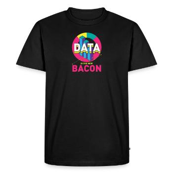Data is the new bacon gift for a - Men's Premium Organic T-Shirt - black - Front - Nico (187cm)