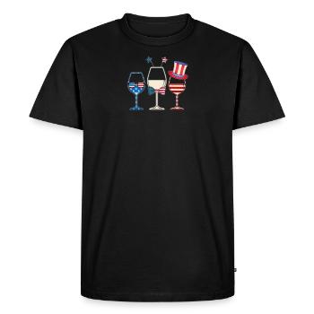 3 verres quatrième de juillet version - T-shirt Premium bio Homme - noir - Devant - Nico (187cm)