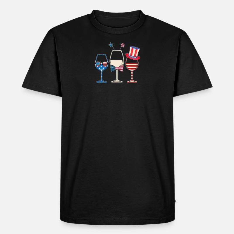 3 Gläser Vierte Juli Version - Männer Premium Bio T-Shirt - Schwarz
