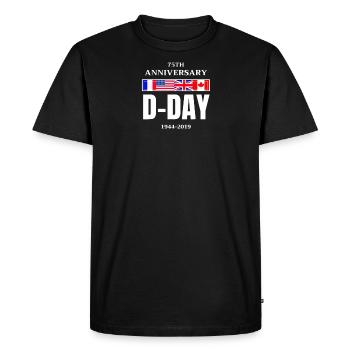 Débarquement de Normandie 75e anniversaire Hommes Femmes - T-shirt Premium bio Homme - noir - Devant - Nico (187cm)