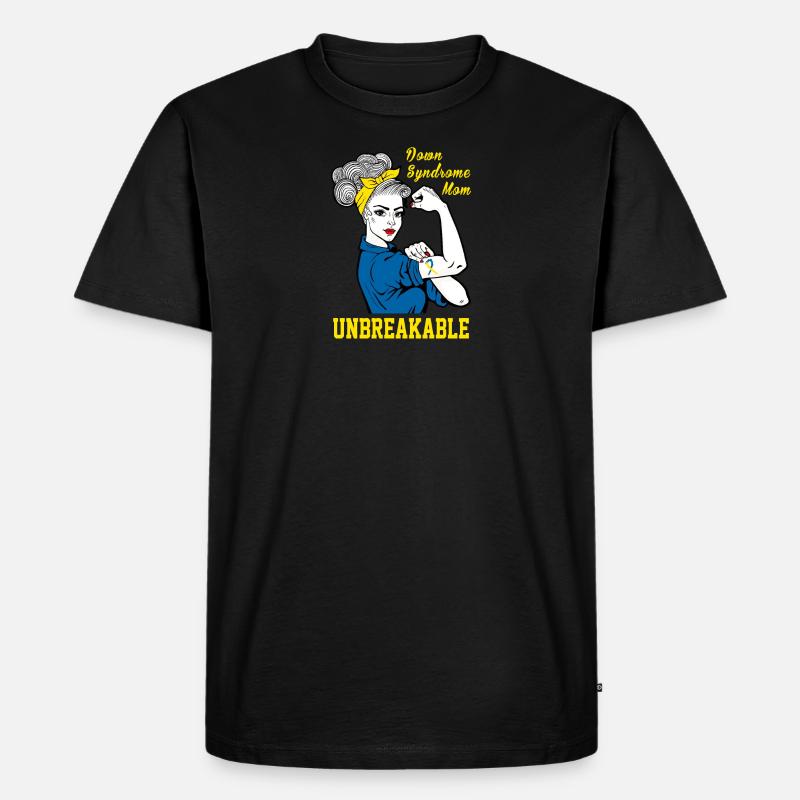 Down-Syndrom Mom Unbreakable - Männer Premium Bio T-Shirt - Schwarz