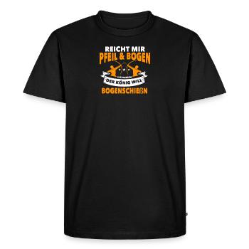 Reicht mir Pfeil und Bogen Bogenschießen - Männer Premium Bio T-Shirt - Schwarz - Vorne - Nico (187cm)