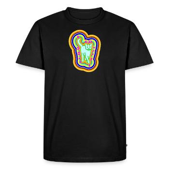 I Do What I Want Cat Psychedelic Aura Rainbow - Men's Premium Organic T-Shirt - black - Front - Nico (187cm)