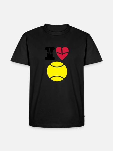 I love tennis - Men's Premium Organic T-Shirt - black