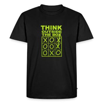 Think outside the box - Men's Premium Organic T-Shirt - black - Front - Nico (187cm)