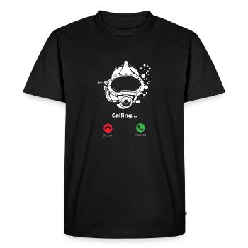 La plongée sous-marine appelle - T-shirt Premium bio Homme - noir - Devant - Nico (187cm)