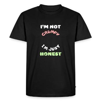 Drôle grincheux lunatique colère honnête vecteur - T-shirt Premium bio Homme - noir - Devant - Nico (187cm)