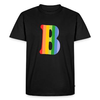 Letter B Rainbow - Men's Premium Organic T-Shirt - black - Front - Nico (187cm)