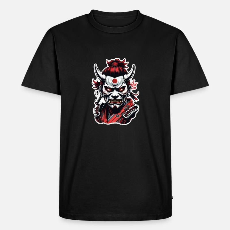 Samurai-Krieger - Japan - Dämon - Männer Premium Bio T-Shirt - Schwarz