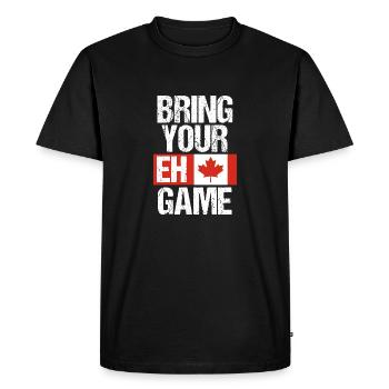 Bring Your Eh Game Canadian Flag Canada Pride - Men's Premium Organic T-Shirt - black - Front - Nico (187cm)