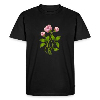 Fleur - T-shirt Premium bio Homme - noir - Devant - Nico (187cm)