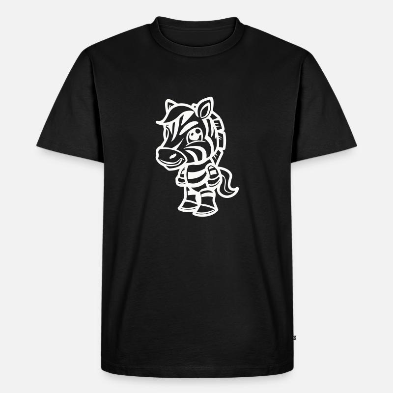 zebra comic - Männer Premium Bio T-Shirt - Schwarz