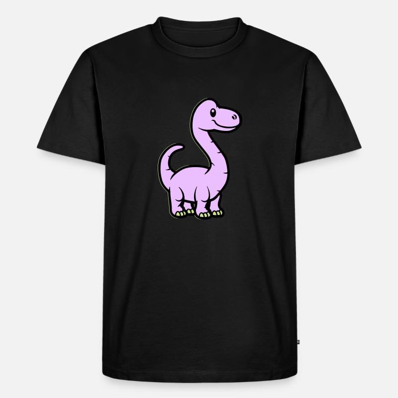 Dinosaurier Brontosaurus Comic - Männer Premium Bio T-Shirt - Schwarz