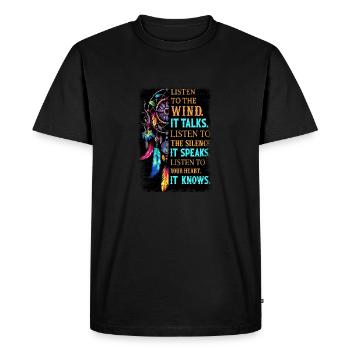 Amérique Native Culture Indien USA Signe d’art ethnique - T-shirt Premium bio Homme - noir - Devant - Nico (187cm)