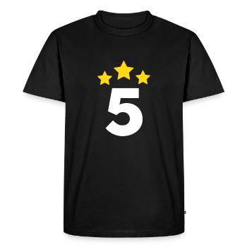 5 Year Star - 5th Anniversary Gift - Men's Premium Organic T-Shirt - black - Front - Nico (187cm)