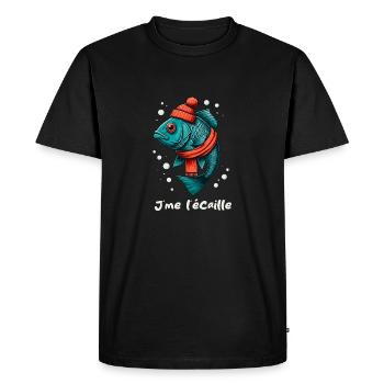 J me l écaille - T-shirt Premium bio Homme - noir - Devant - Nico (187cm)