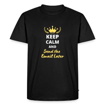 “Keep Calm and Send the Email Later” - T-shirt Premium bio Homme - noir - Devant - Nico (187cm)