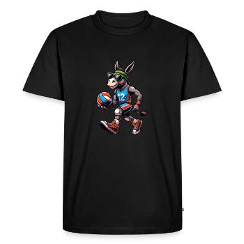 Âne de volley-ball cool avec style - T-shirt Premium bio Homme - noir - Devant - Nico (187cm)