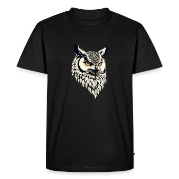 Eagle owl - Men's Premium Organic T-Shirt - black - Front - Nico (187cm)